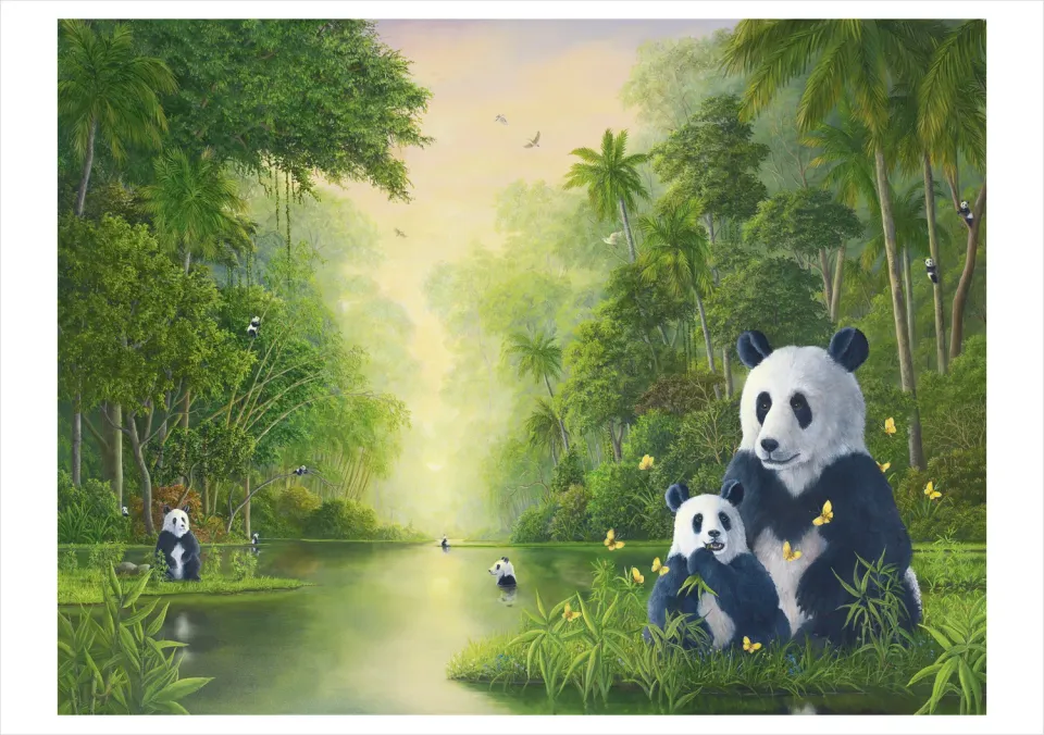 Pomegranate Robert Bissell The Bamboo River kunstkort dyr