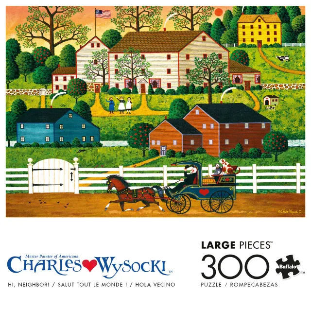 Buffalo Games Charles Wysocki Hi Neighbor puslespil 300 store brikker