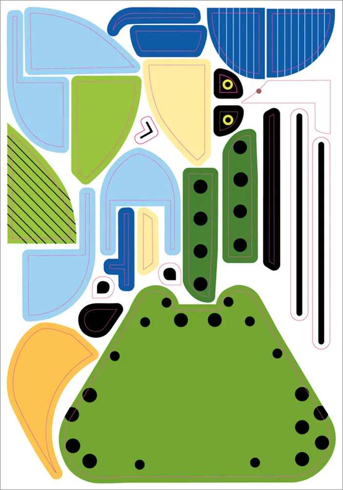 Pomegranate Charley Harper Sticky Critters klistermærkesæt dyr