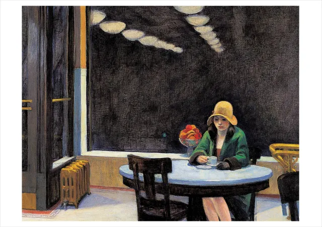 Pomegranate Edward Hopper Automat kort enkelt kunst