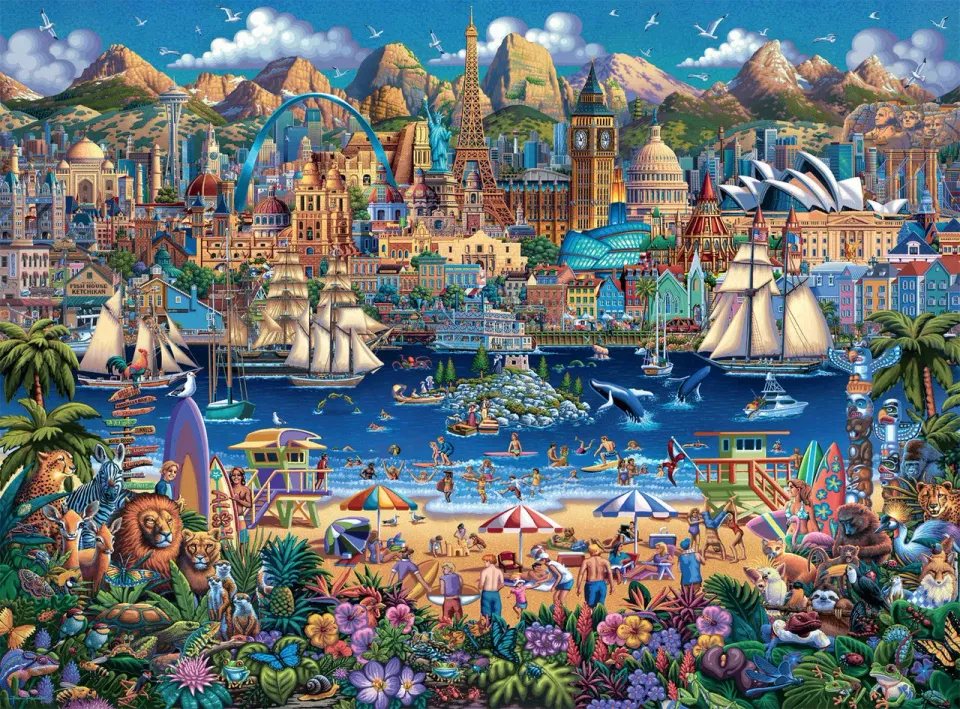 Buffalo Games World Pieces puslespil 1000 brikker