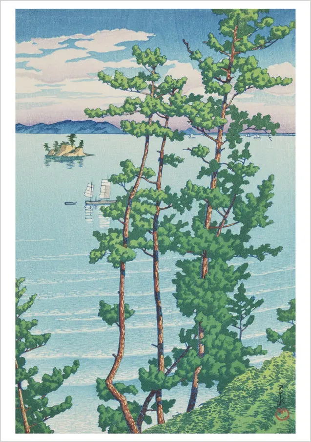 Pomegranate Kawase Hasui Nishi Park Fukuoka kort enkelt landskab