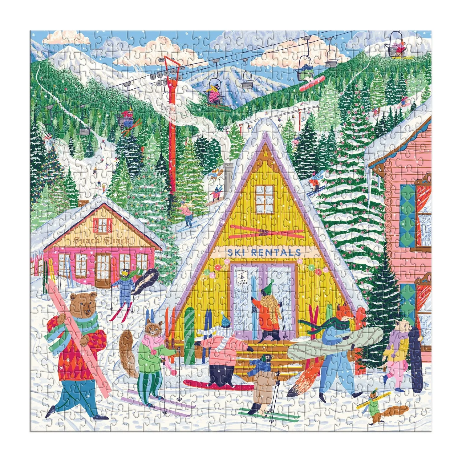 Galison Emily Taylor Ski Village puslespil 500 brikker jul