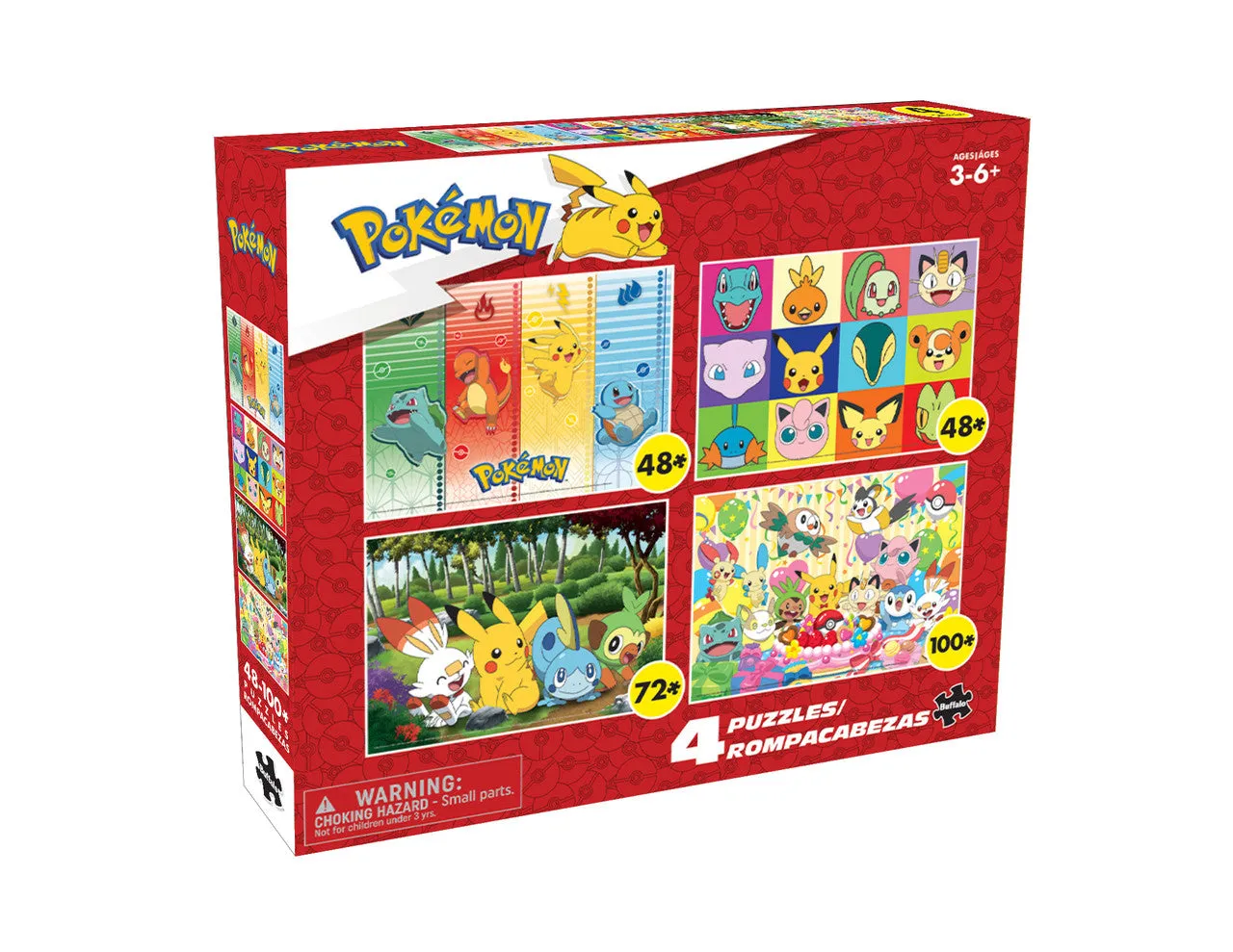 Buffalo Games Pokemon børnepuslespil 4-pak 48-100 brikker