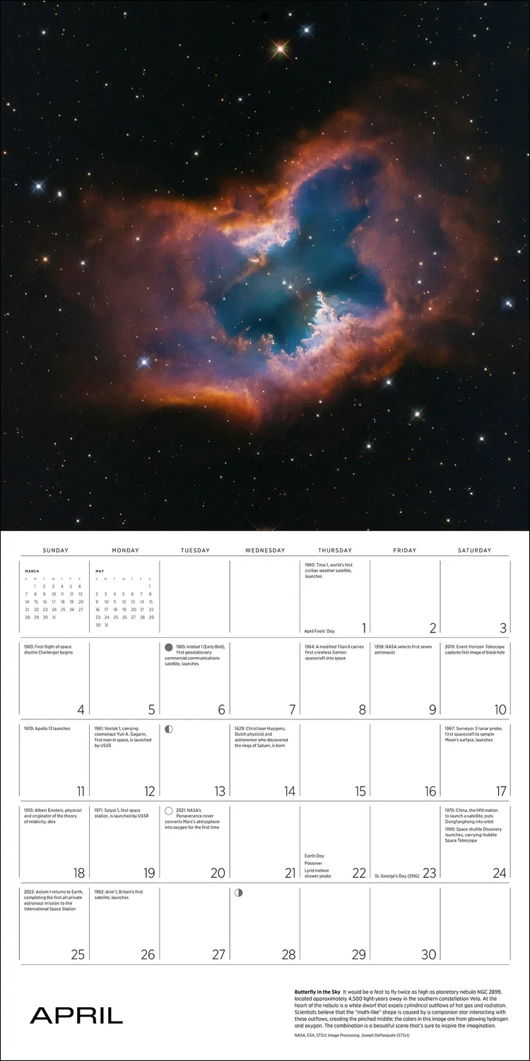 Pomegranate Space Views Hubble James Webb 2027 vægkalender rum