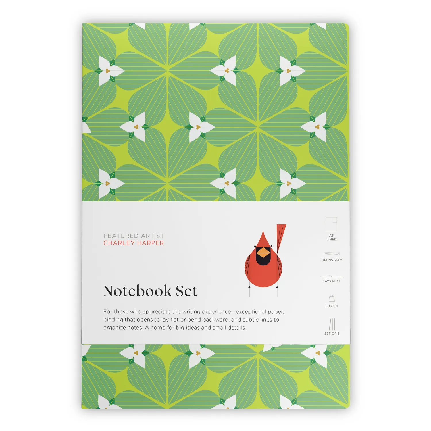 Pomegranate Charley Harper notesbøger fugle sæt