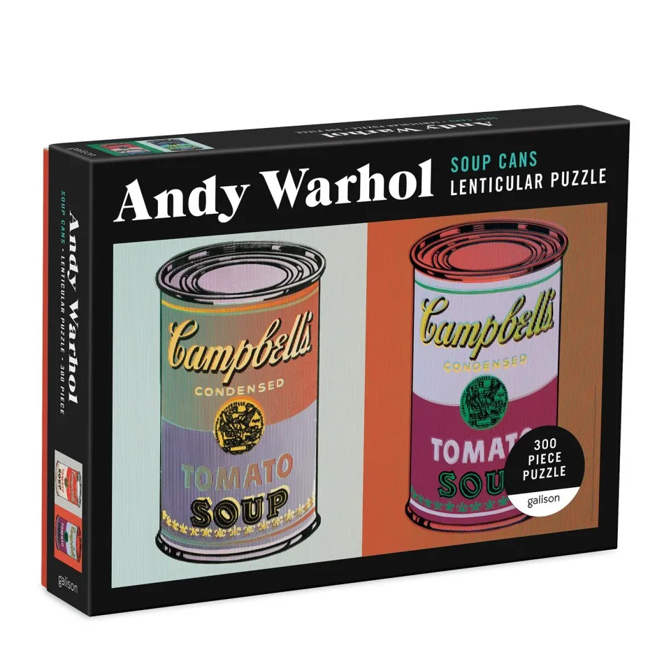Galison Andy Warhol Soup Cans puslespil 300 brikker lenticular