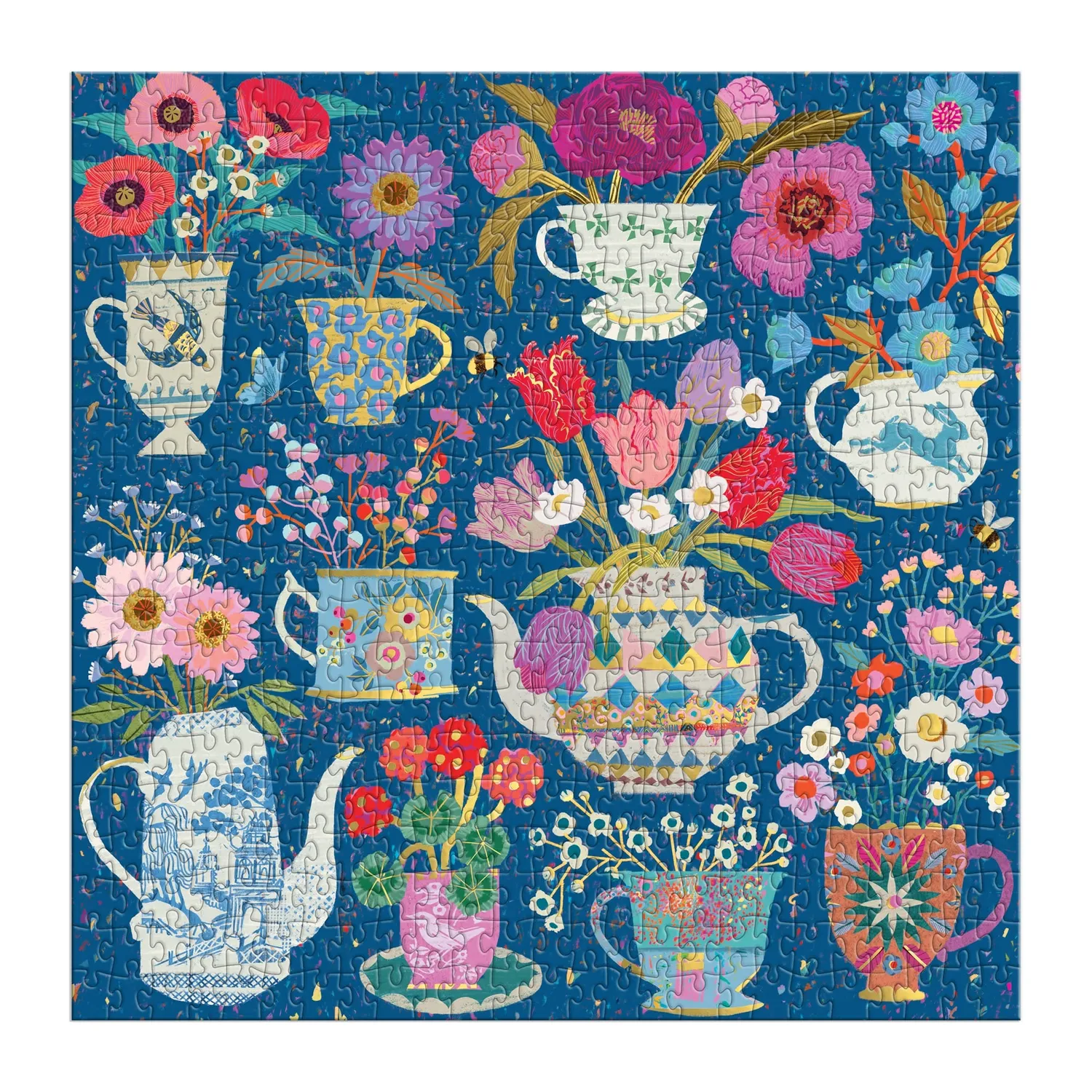 Galison Victoria Ball Potted Teacups puslespil 500 brikker folie