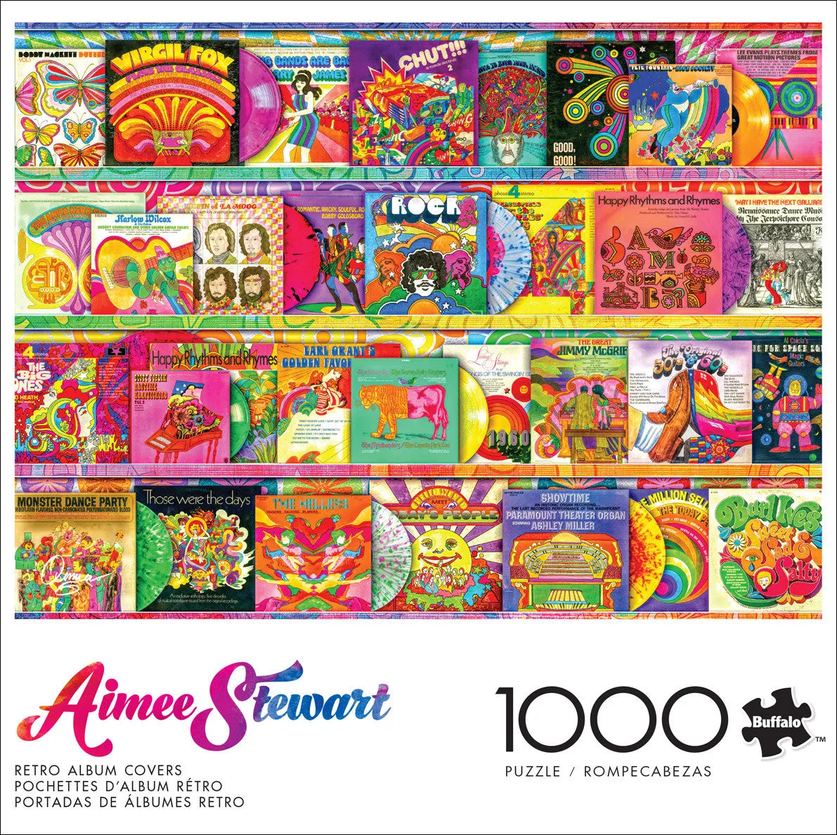 Buffalo Games Aimee Stewart Retro Album Covers puslespil 1000 brikker vinyl