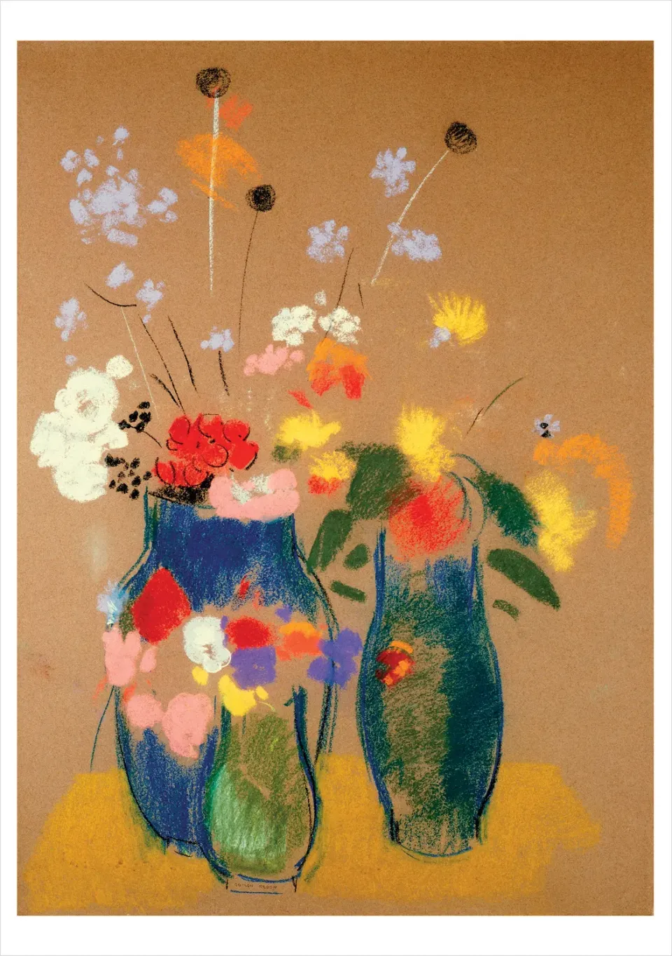 Pomegranate Odilon Redon Three Vases fødselsdagskort blomster