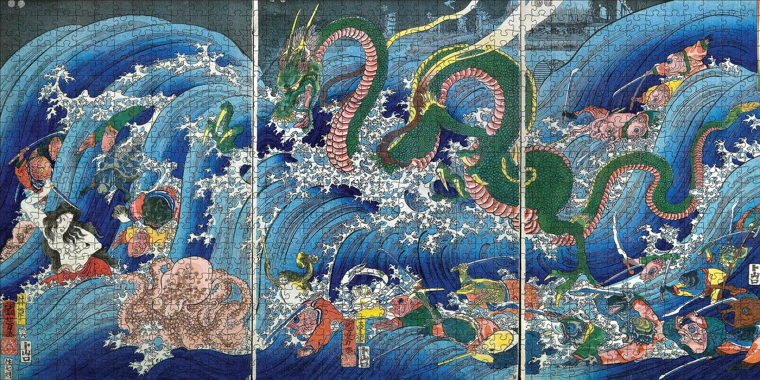 Pomegranate Kuniyoshi Dragon King puslespil 1000 dyr