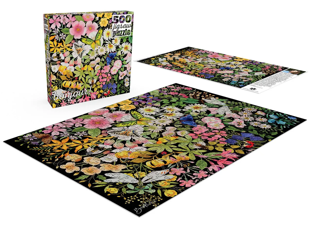 Buffalo Games Bonjour Night Blossoms puslespil 500 brikker blomster