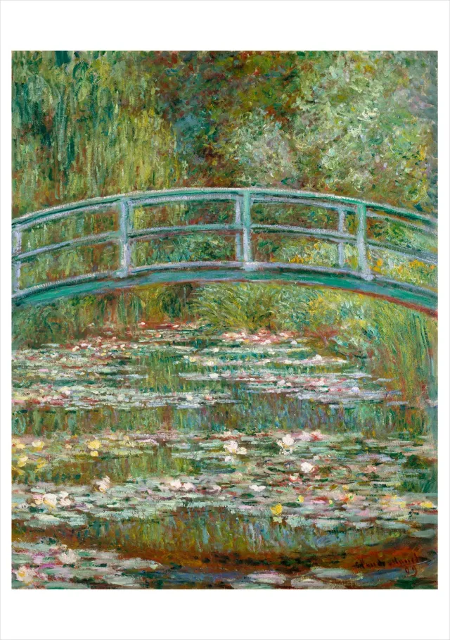 Pomegranate Claude Monet Bridge Pond Water Lilies brevkort blomst
