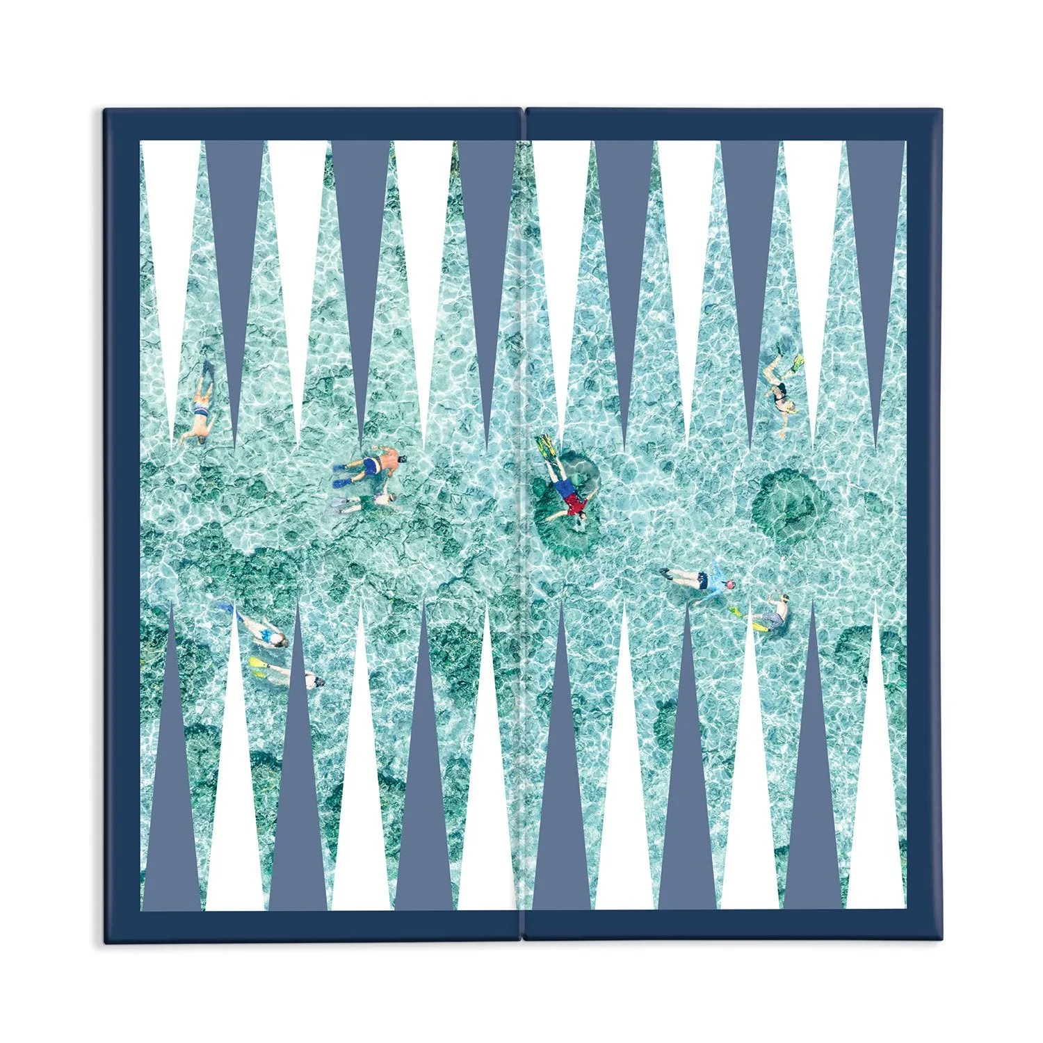 Gray Malin 2-i-1 spilsæt backgammon dam strand