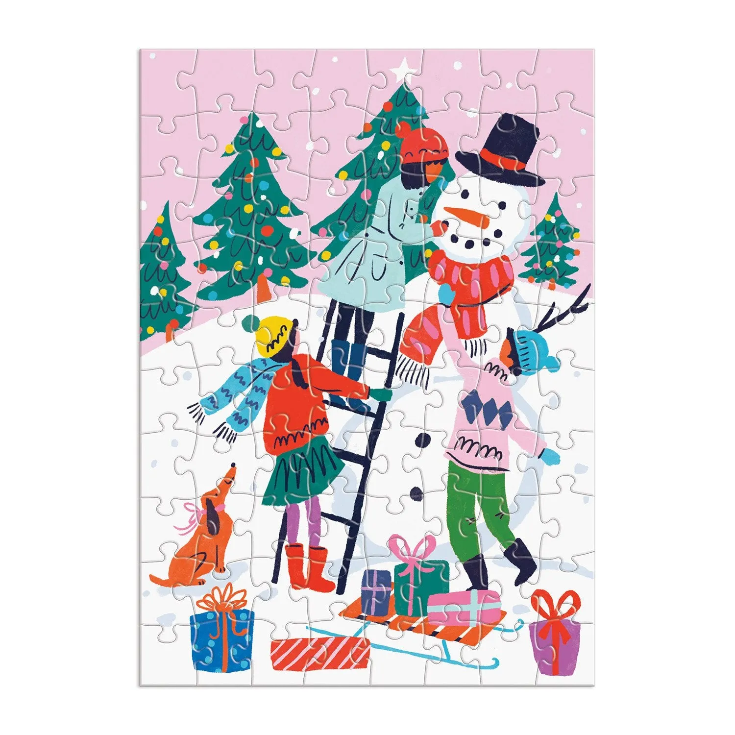 Galison Louise Cunningham Merry Bright julekalender 12x80 brikker