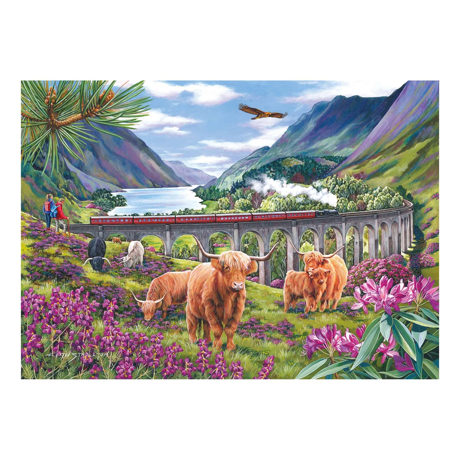 House of Puzzles Glenfinnan Ladies puslespil 1000 brikker tog