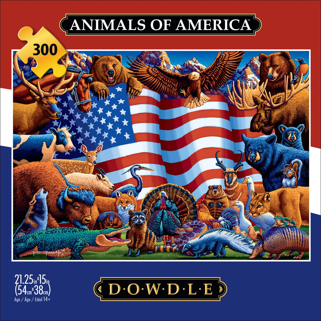 Buffalo Games Eric Dowdle Animals of America puslespil 300 brikker XL