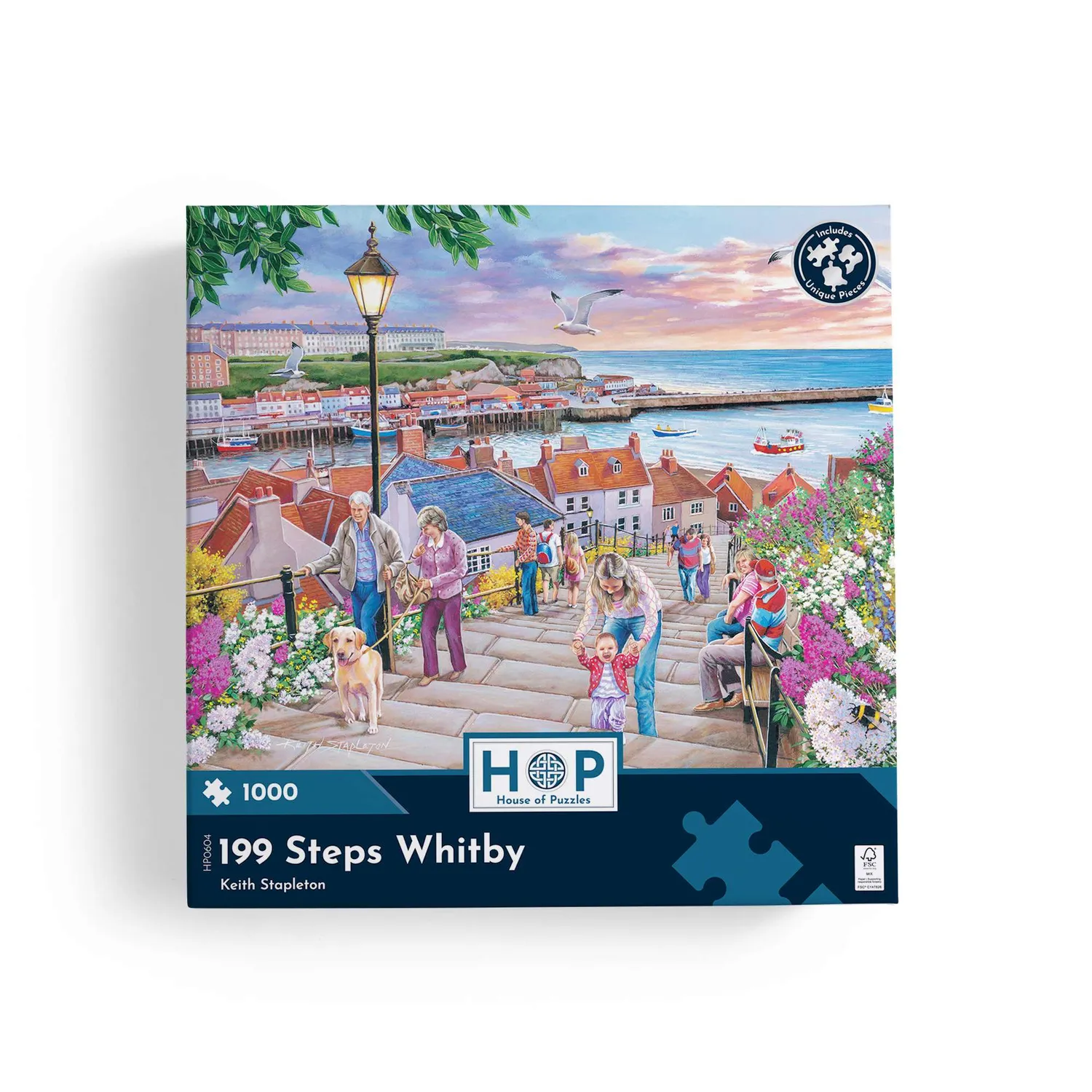 House of Puzzles 199 Steps Whitby puslespil 1000 brikker kyst