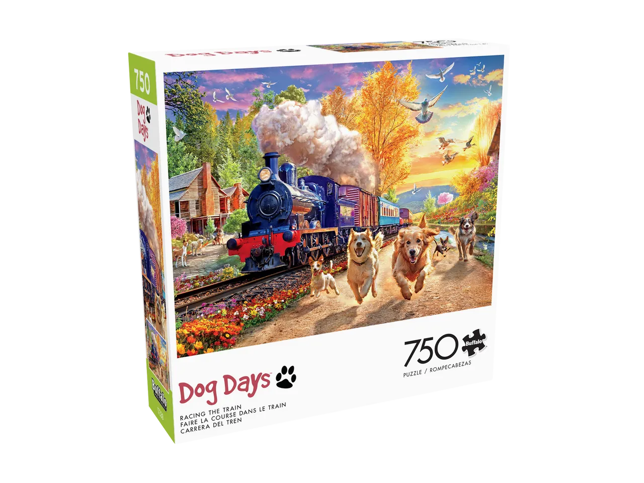 Buffalo Games Dog Days Racing the Train puslespil 750 brikker hunde