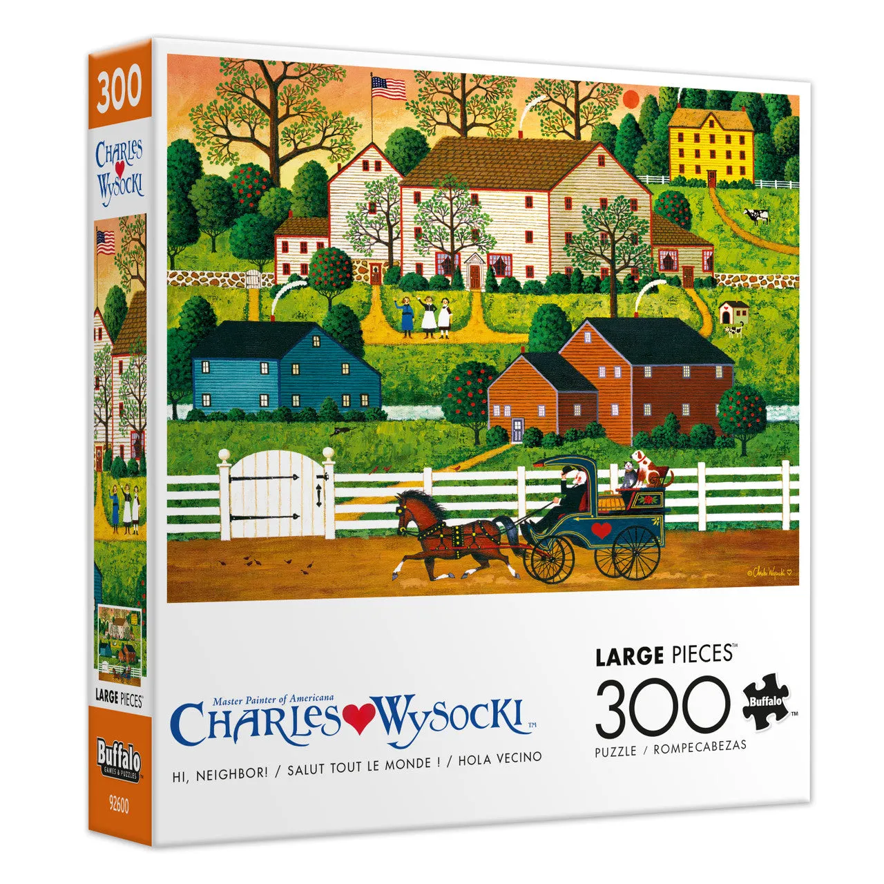 Buffalo Games Charles Wysocki Hi Neighbor puslespil 300 store brikker
