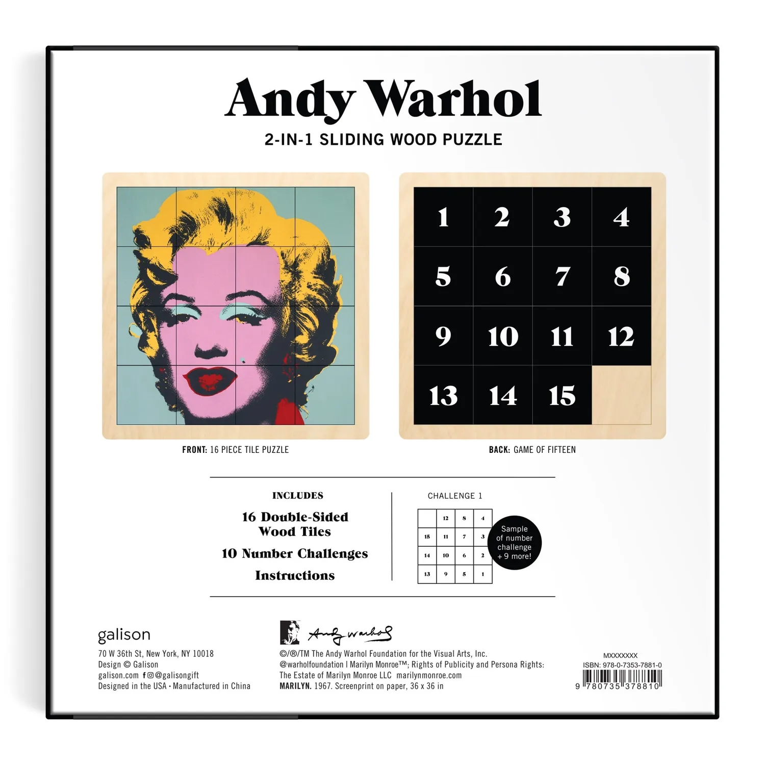 Good Puzzle Co. Marilyn 2-i-1 træpuslespil Andy Warhol