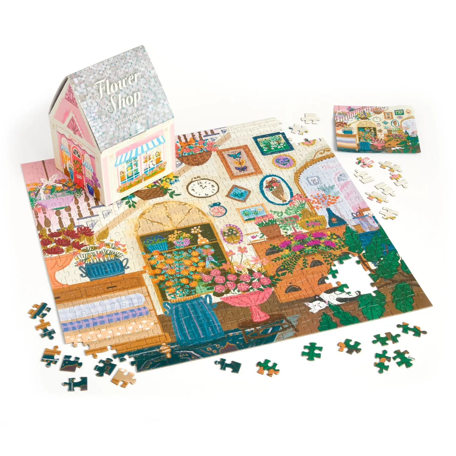 Good Puzzle Co. Joy Laforme Flower Shop puslespil 500 brikker hus