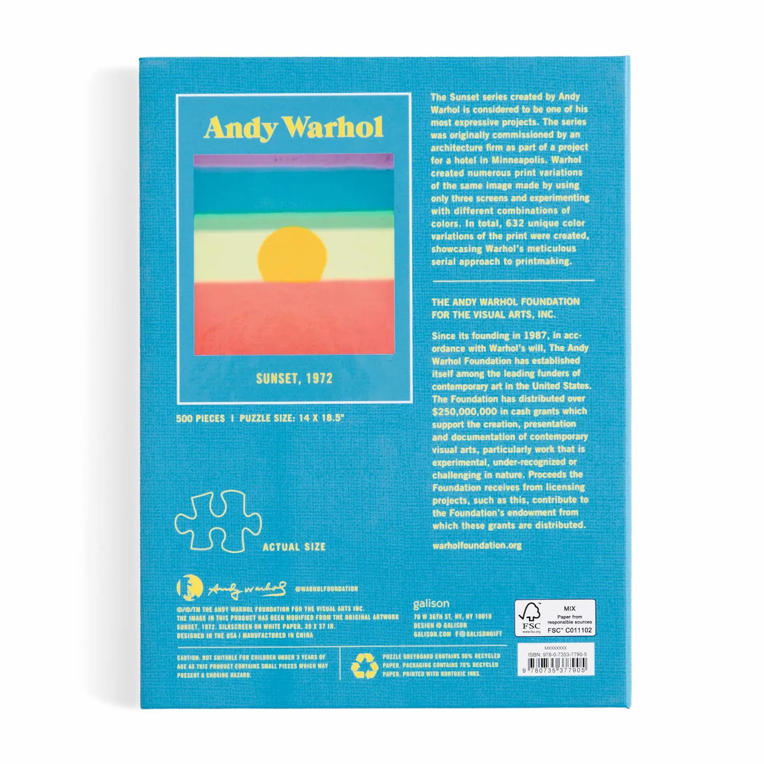 Galison Andy Warhol Sunset bogpuslespil 500 brikker