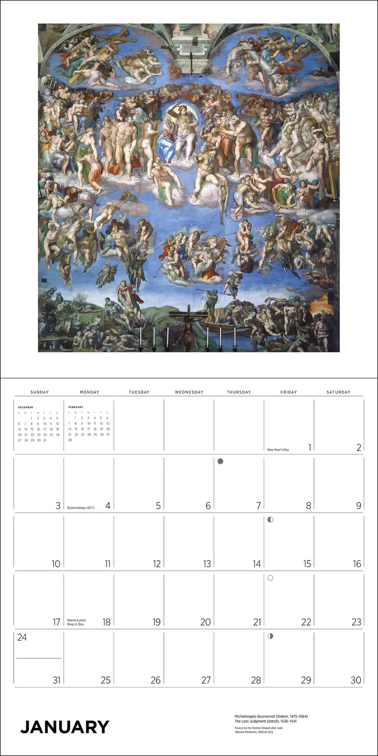 Pomegranate Michelangelo 2027 vægkalender klassisk kunst
