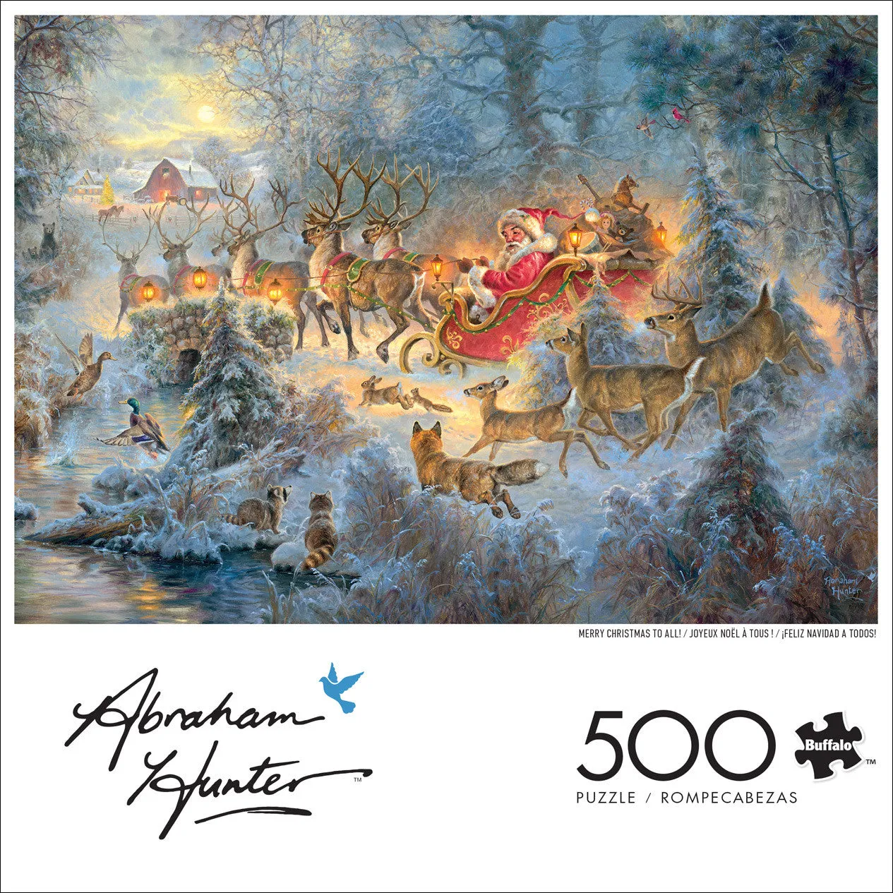 Buffalo Games Abraham Hunter Merry Christmas puslespil 500 brikker jul