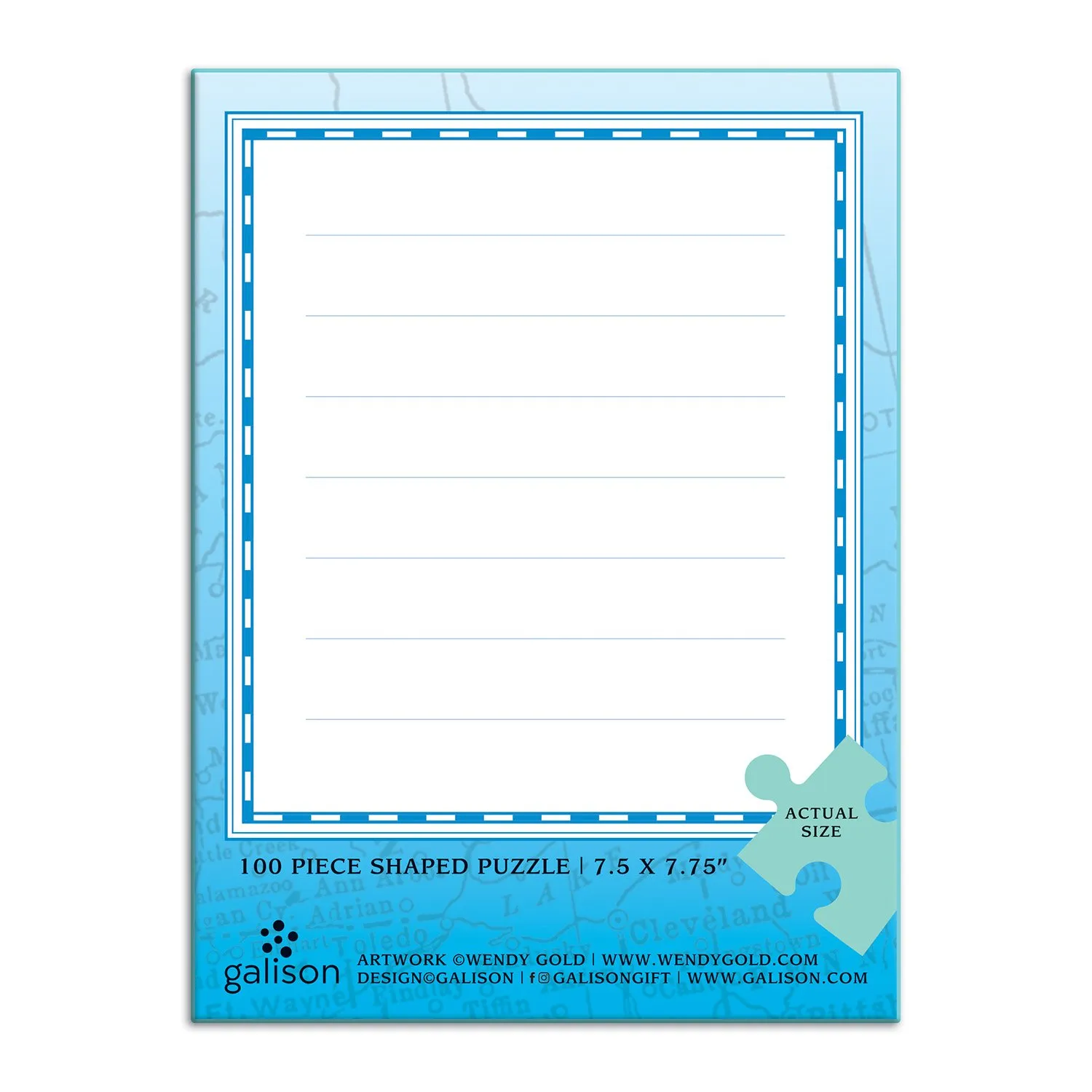 Galison Wendy Gold Minnesota mini puslespil 100 brikker formet