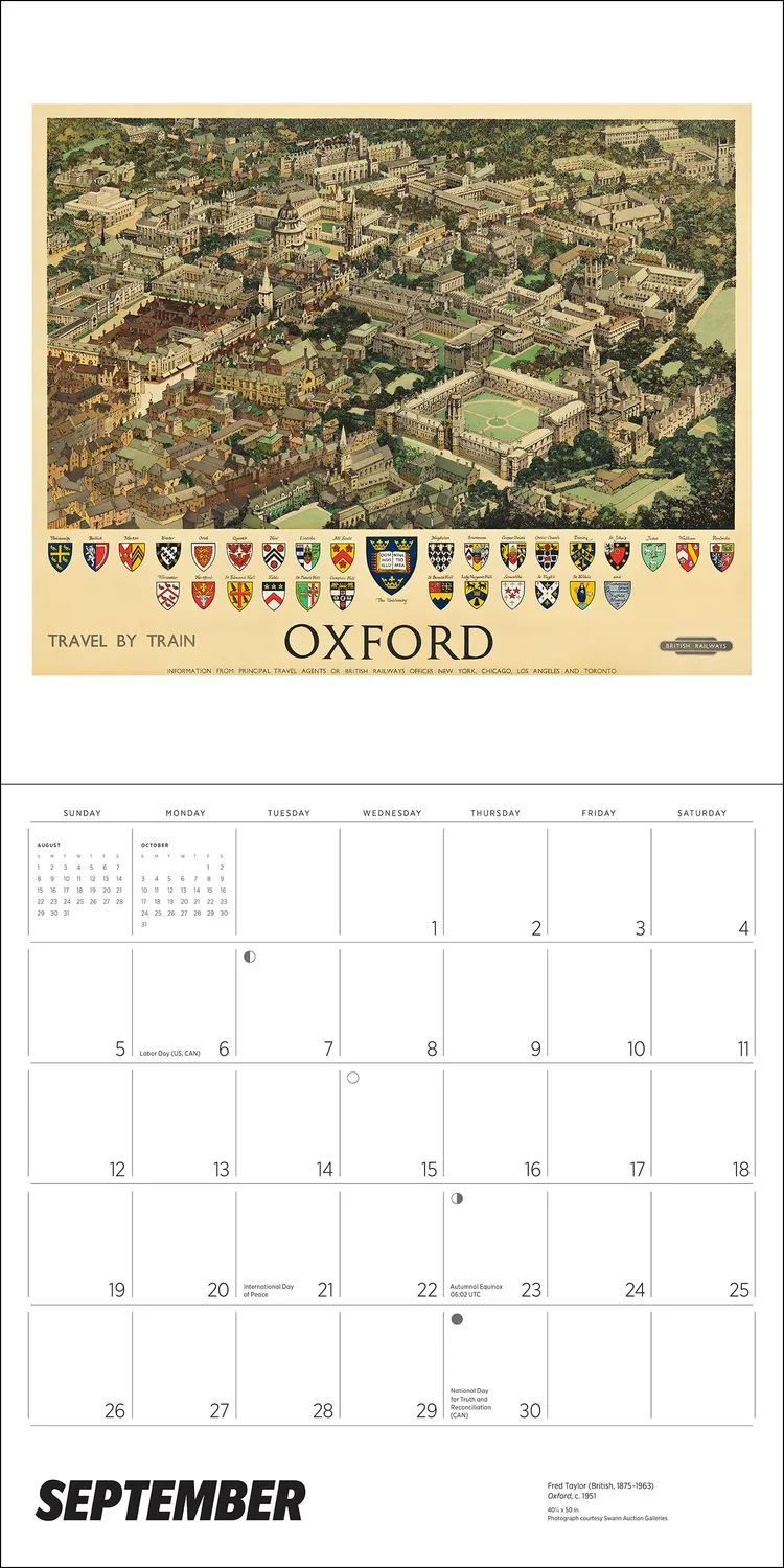 Pomegranate England by Rail vintage vægkalender 2027