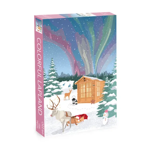 Olleo Colorful Lapland puslespil 1000 brikker nordlys