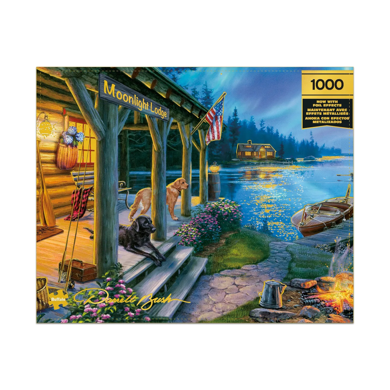 Buffalo Gold Moonlight Lodge puslespil 1000 brikker gaveæske