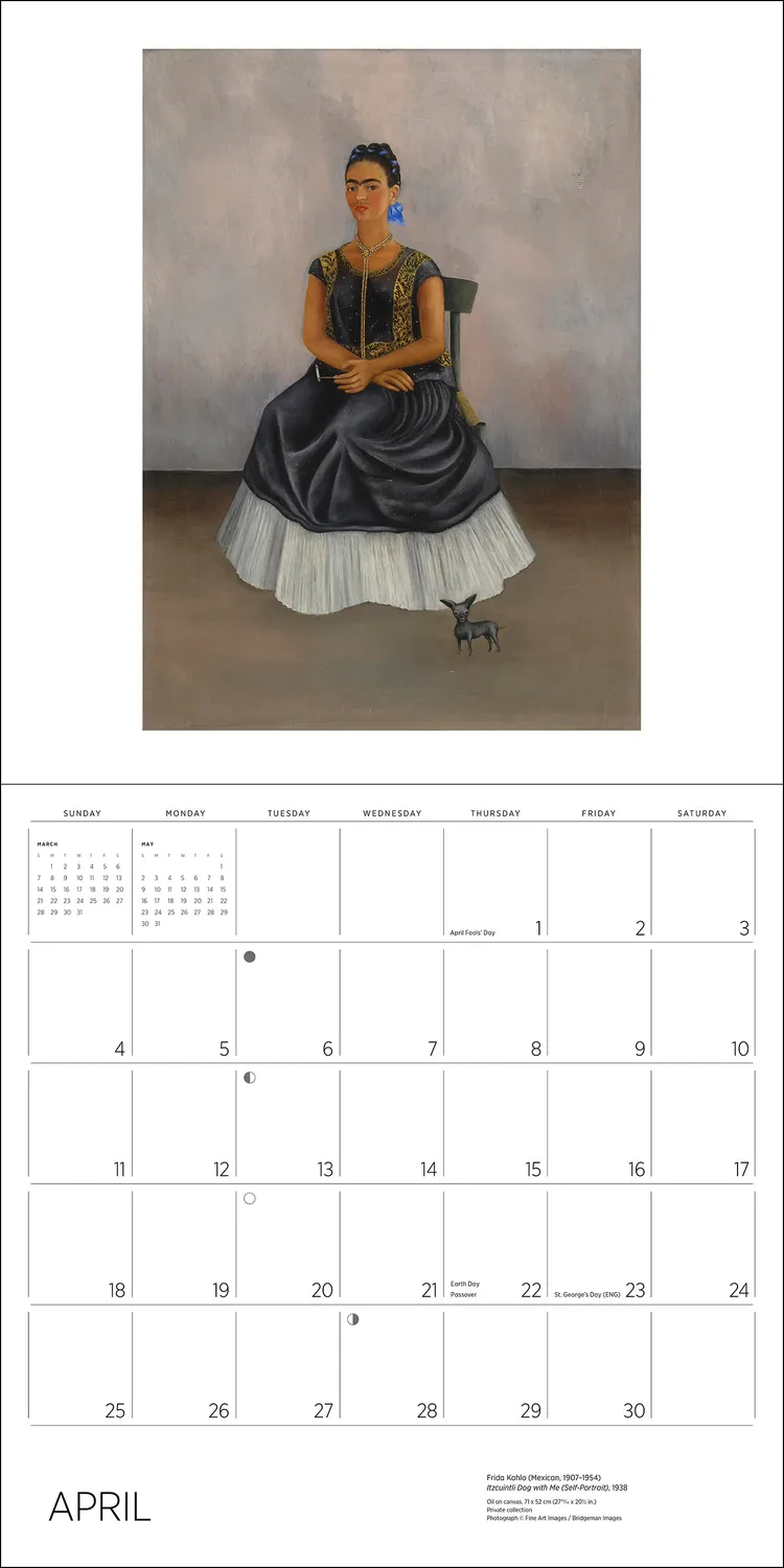 Pomegranate Frida Kahlo 2027 vægkalender kunst 12 måneder