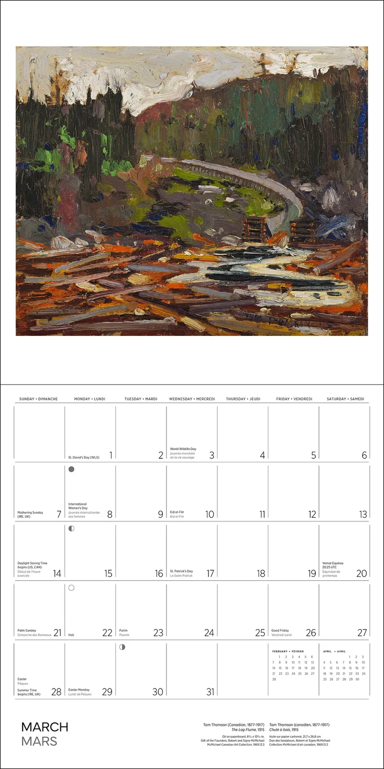 Pomegranate Tom Thomson vægkalender 2027 landskab