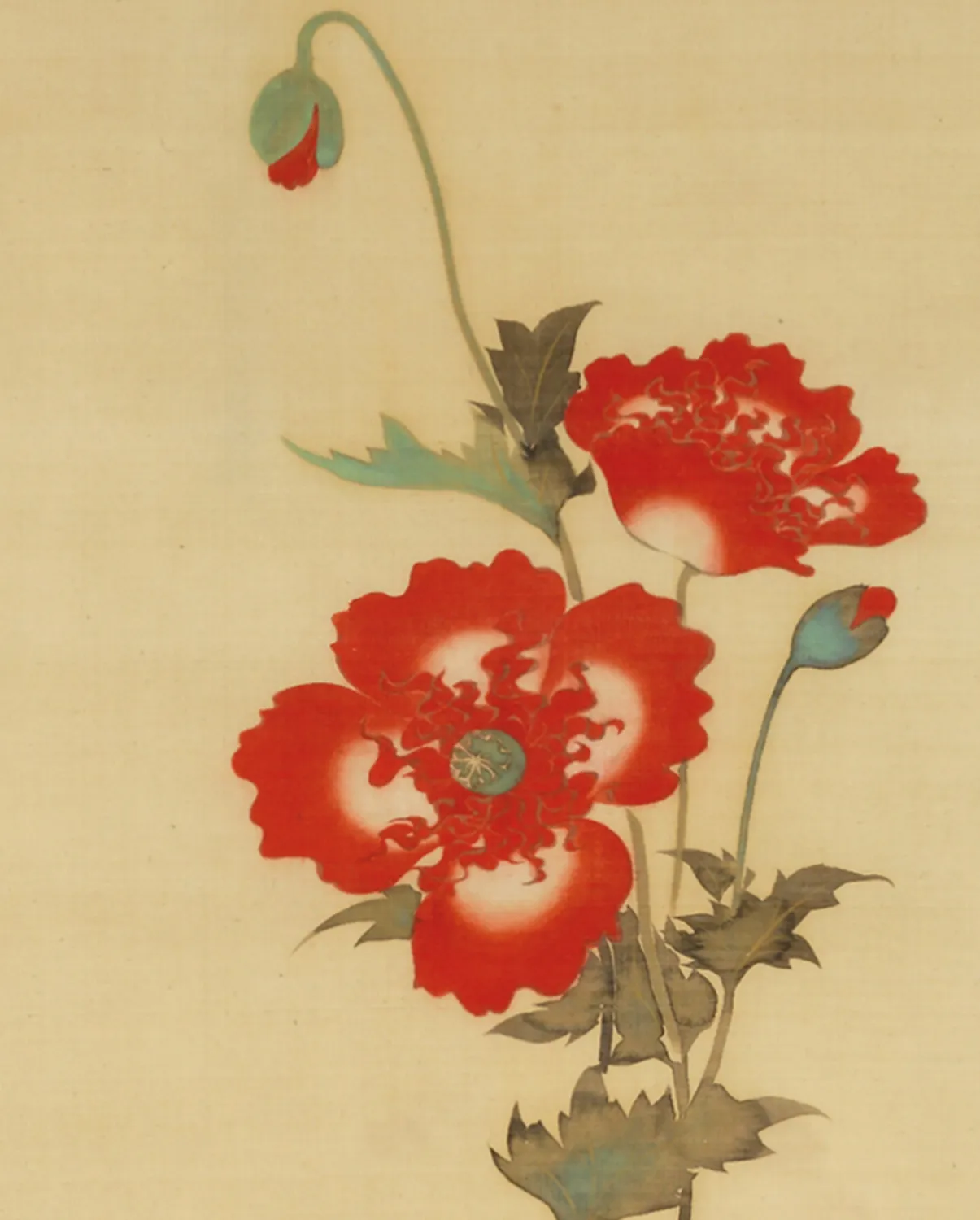Pomegranate Sakai Hoitsu Poppies Morning Glories bogmærke