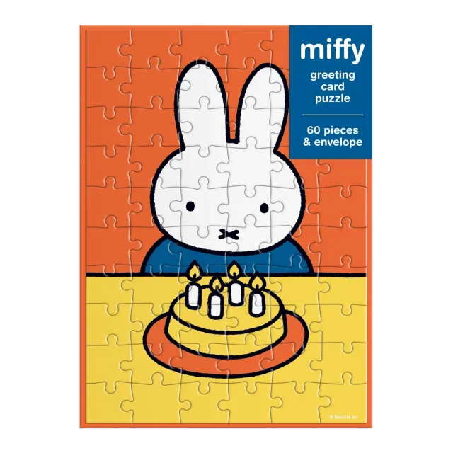 Galison Miffy Birthday kortpuslespil 60 brikker orange