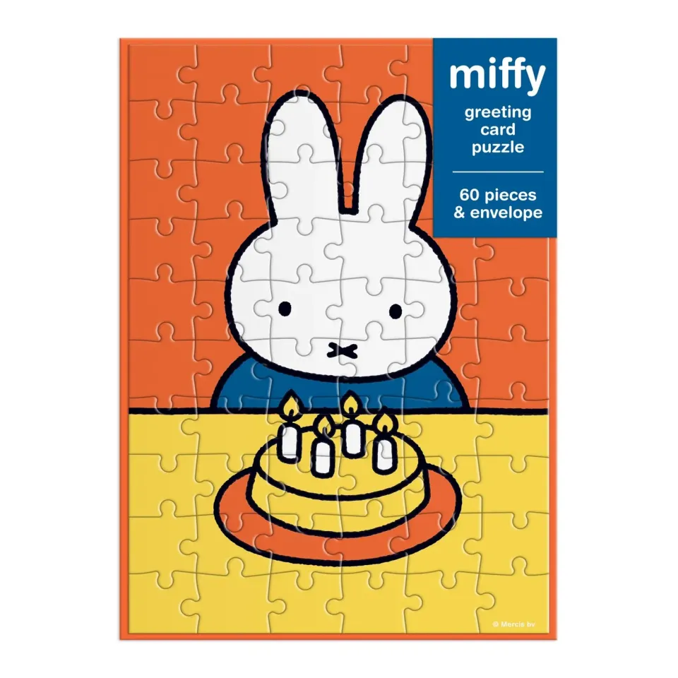Galison Miffy Birthday kortpuslespil 60 brikker orange