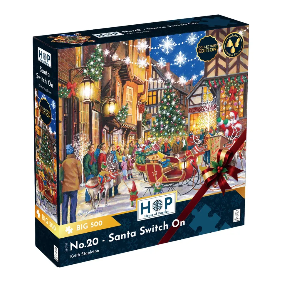 House of Puzzle No.20 Santa Switch On BIG 500 puslespil jul