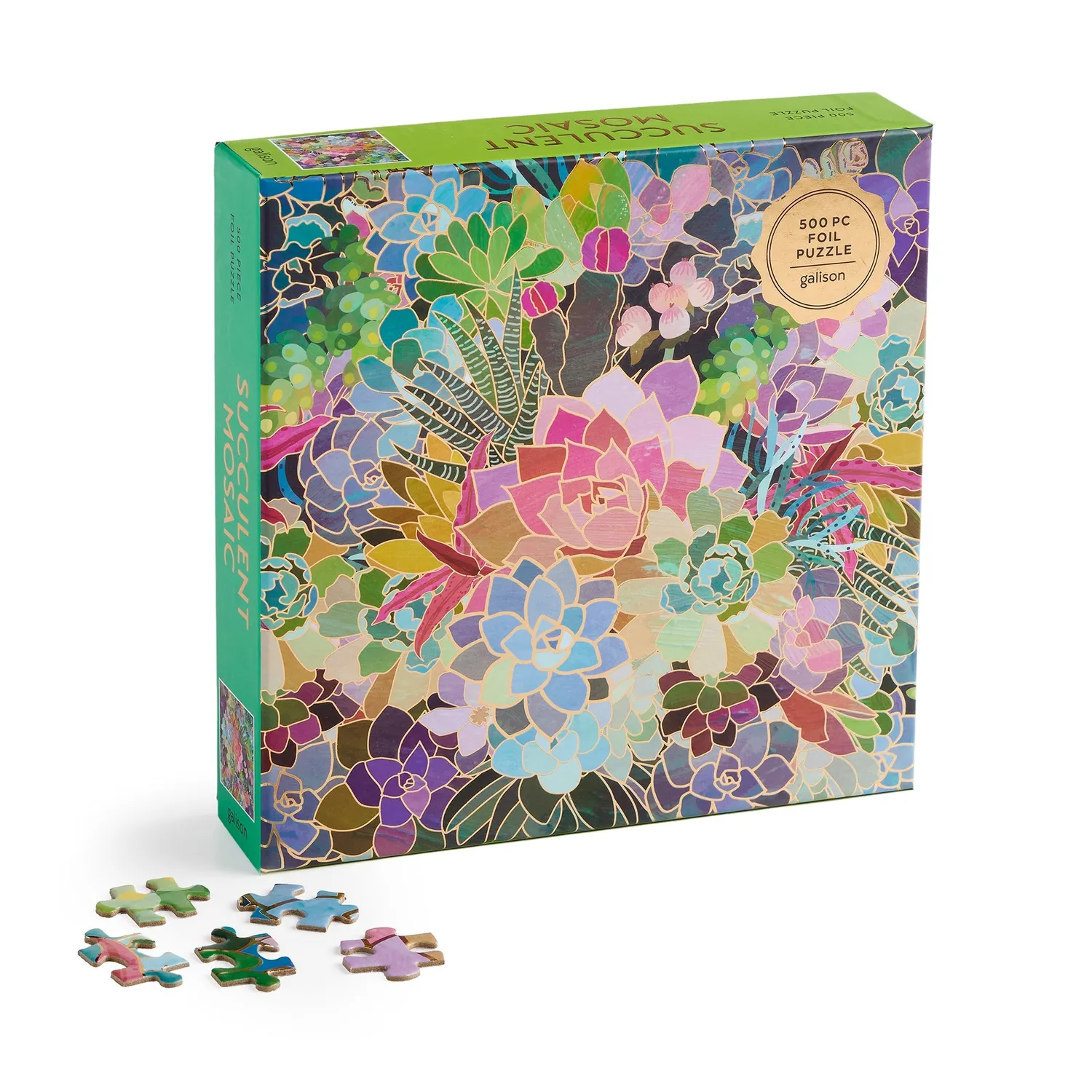 Galison Mia Charro Succulent Mosaic puslespil 500 brikker folie