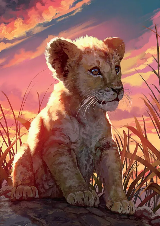 Buffalo Games Adorable Animals Løveungen puslespil 300 store brikker