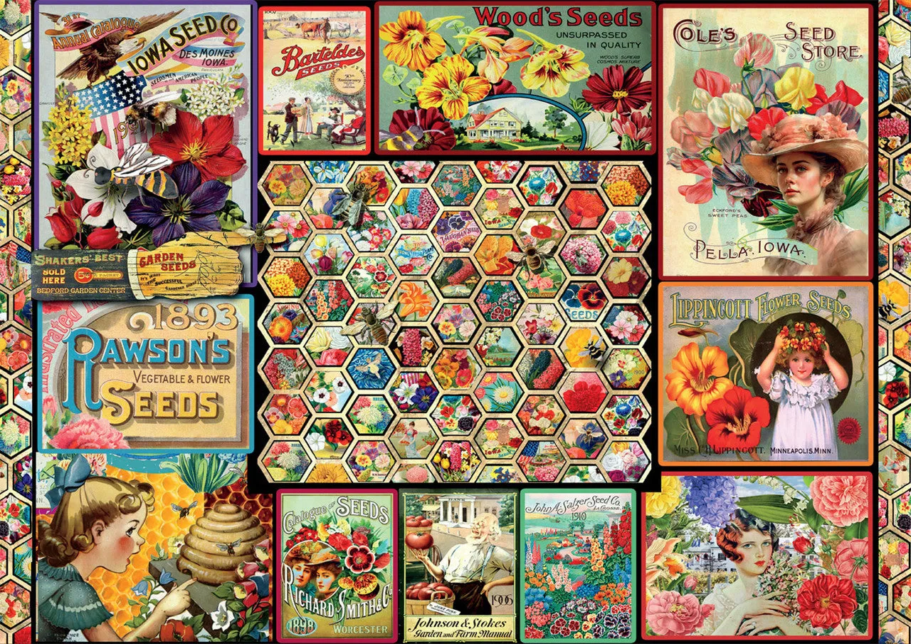 Buffalo Games Bonjour Vintage Ephemera puslespil 500 brikker vintage