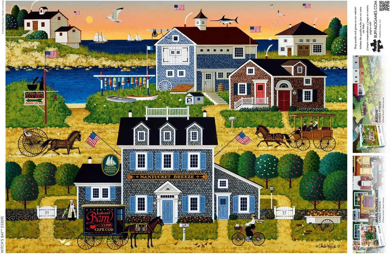 Buffalo Games Charles Wysocki Witch's Bay puslespil 1000 brikker kystby