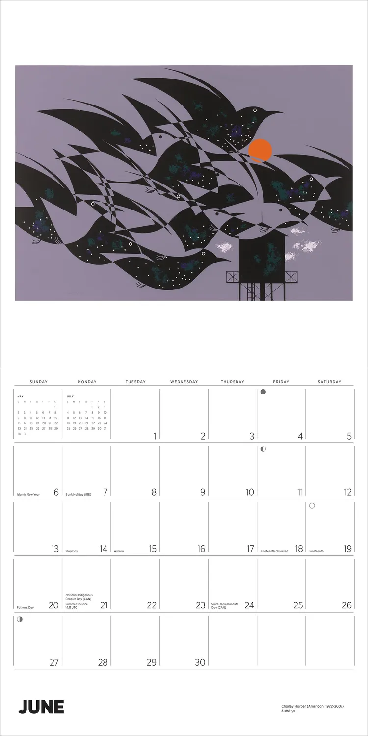 Pomegranate Charley Harper 2027 vægkalender fugle