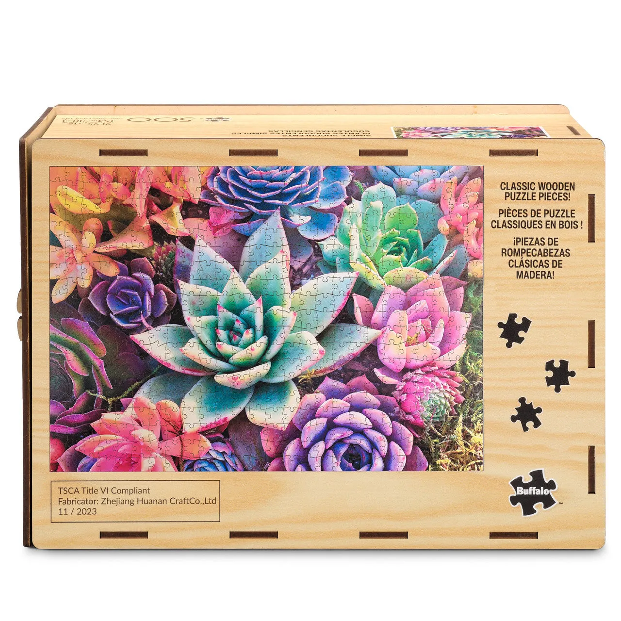 Buffalo Games Simple Succulent puslespil træ 500 brikker