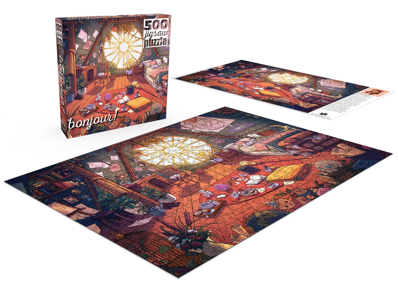 Buffalo Games Bonjour Messy Room puslespil 500 brikker heks