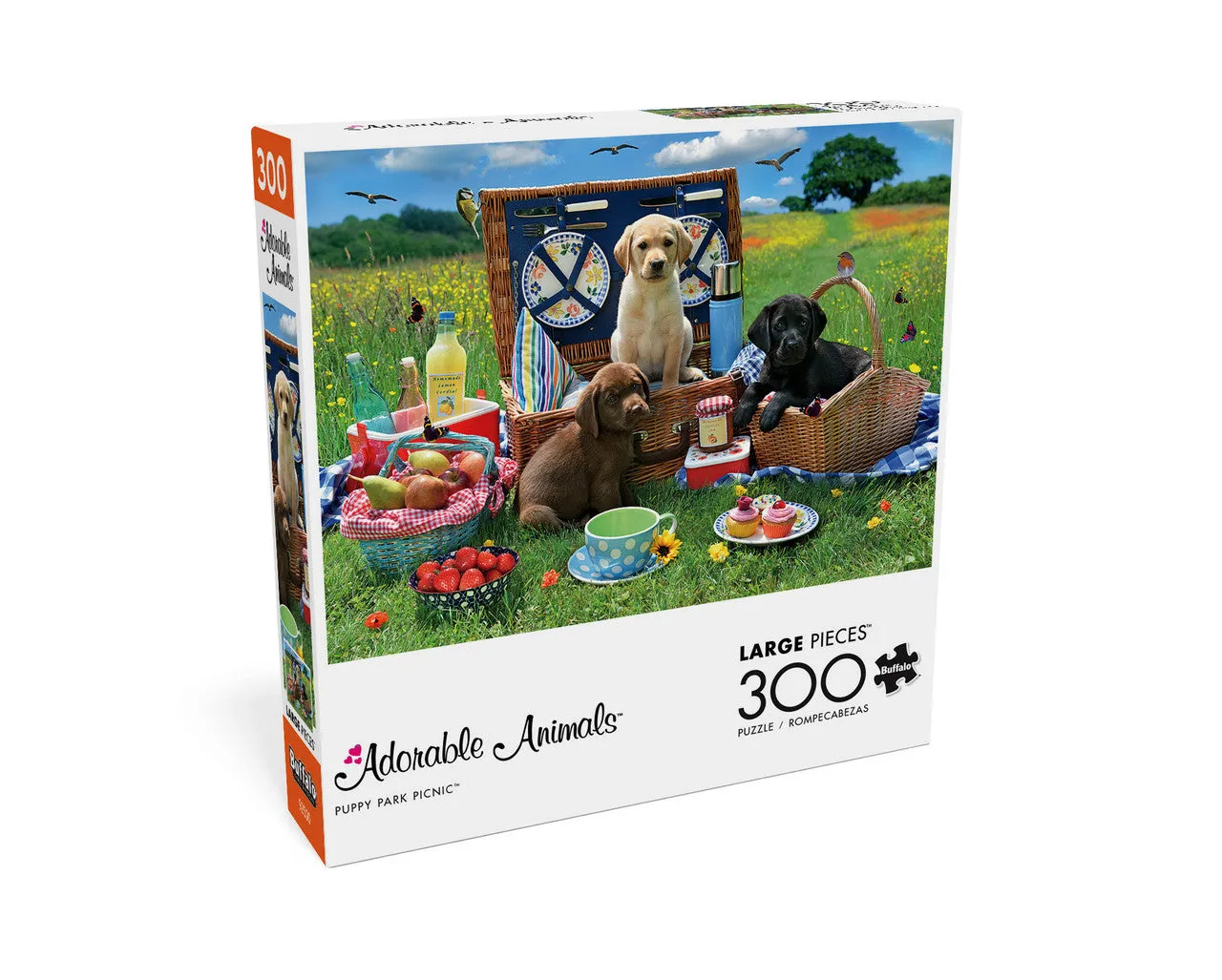 Buffalo Games Puppy Park Picnic puslespil 300 store brikker hvalpe