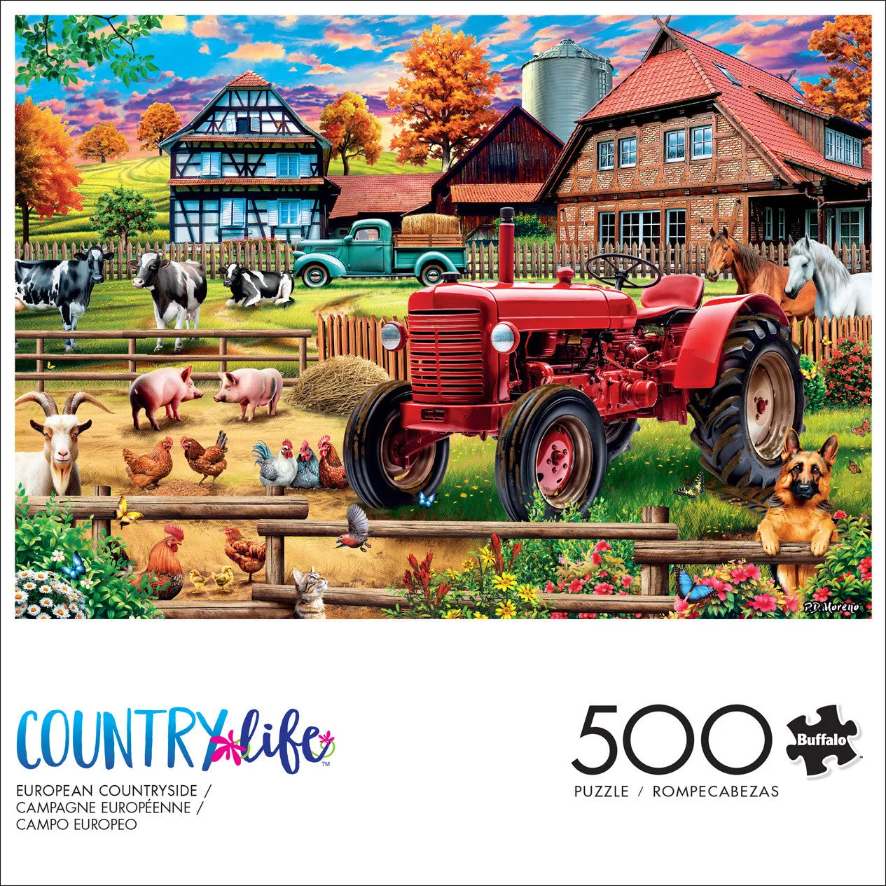 Buffalo Games Country Life European Countryside puslespil 500 brikker