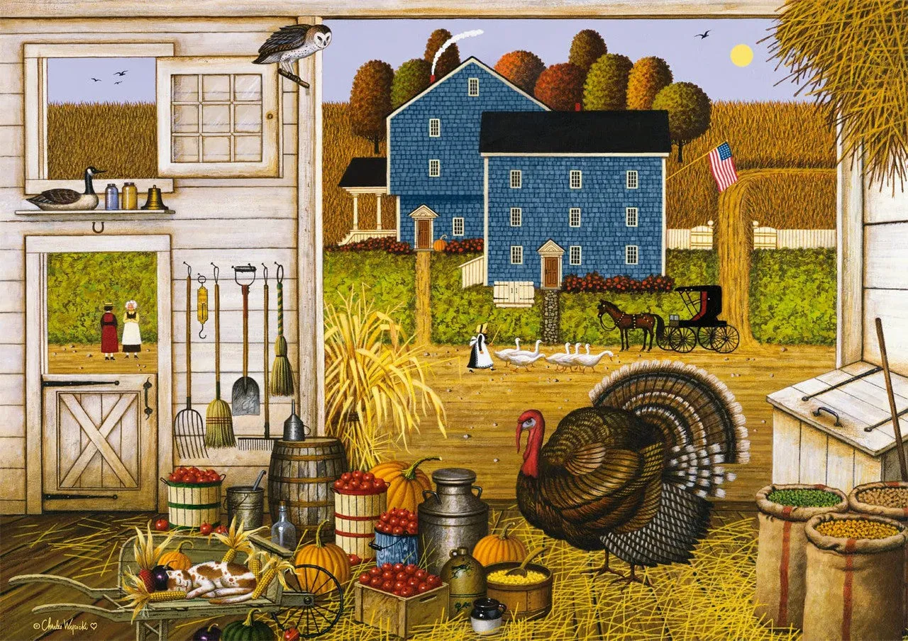Buffalo Games Americana Turkey in the Straw puslespil 500 brikker kalkun