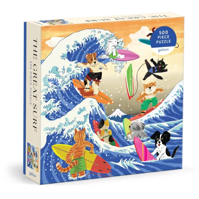 Galison The Great Surf 500 puslespil med surfende dyr